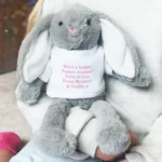 Personalised Any Message Pink Text Plush Bunny Rabbit - Image 3