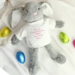 Personalised Any Message Pink Text Plush Bunny Rabbit - Image 4