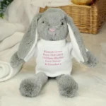 Personalised Any Message Pink Text Plush Bunny Rabbit