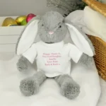 Personalised Any Message Pink Text Plush Bunny Rabbit - Image 6