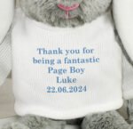 Personalised Any Message Blue Text Plush Bunny Rabbit - Image 2