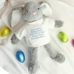 Personalised Any Message Blue Text Plush Bunny Rabbit - Image 4