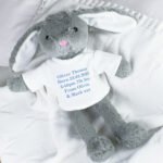 Personalised Any Message Blue Text Plush Bunny Rabbit - Image 5