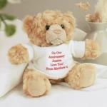 Personalised Any Message Red Text Plush Teddy Bear - Image 4