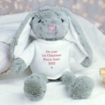 Personalised Any Message Christmas Red Text Plush Bunny Rabbit