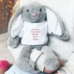 Personalised Any Message Christmas Red Text Plush Bunny Rabbit - Image 2