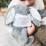 Personalised Any Message Christmas Red Text Plush Bunny Rabbit - Image 3
