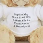 Personalised Any Message Grey Text Plush Teddy Bear - Image 2