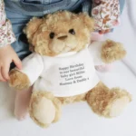 Personalised Any Message Grey Text Plush Teddy Bear - Image 3