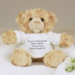 Personalised Any Message Grey Text Plush Teddy Bear
