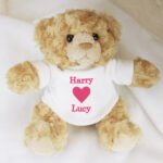 Personalised Love Heart Motif Plush Teddy Bear