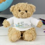 Personalised Blue Church Design Plush Teddy Bear - Image 2