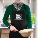 Personalised 'No 1 Dad' Adult Black Apron