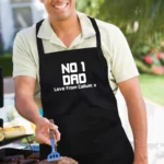 Personalised 'No 1 Dad' Adult Black Apron - Image 2