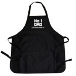 Personalised 'No 1 Dad' Adult Black Apron - Image 3