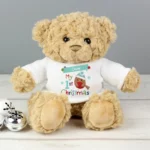 Personalised Felt Stitch Robin Design 'My 1st Christmas' Plush Teddy Bear - Image 2