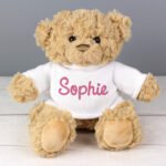 Personalised Name Only Pink Text Plush Teddy Bear - Image 3