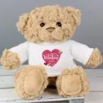 Personalised 'Be My Valentine' Confetti Hearts Design Plush Teddy Bear