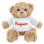Personalised Red Text Name Only Plush Teddy Bear - Image 5