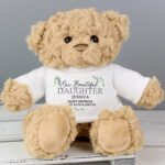 Personalised Any Message Botanical Design Plush Teddy Bear