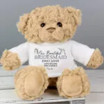 Personalised Any Message Botanical Design Plush Teddy Bear - Image 2