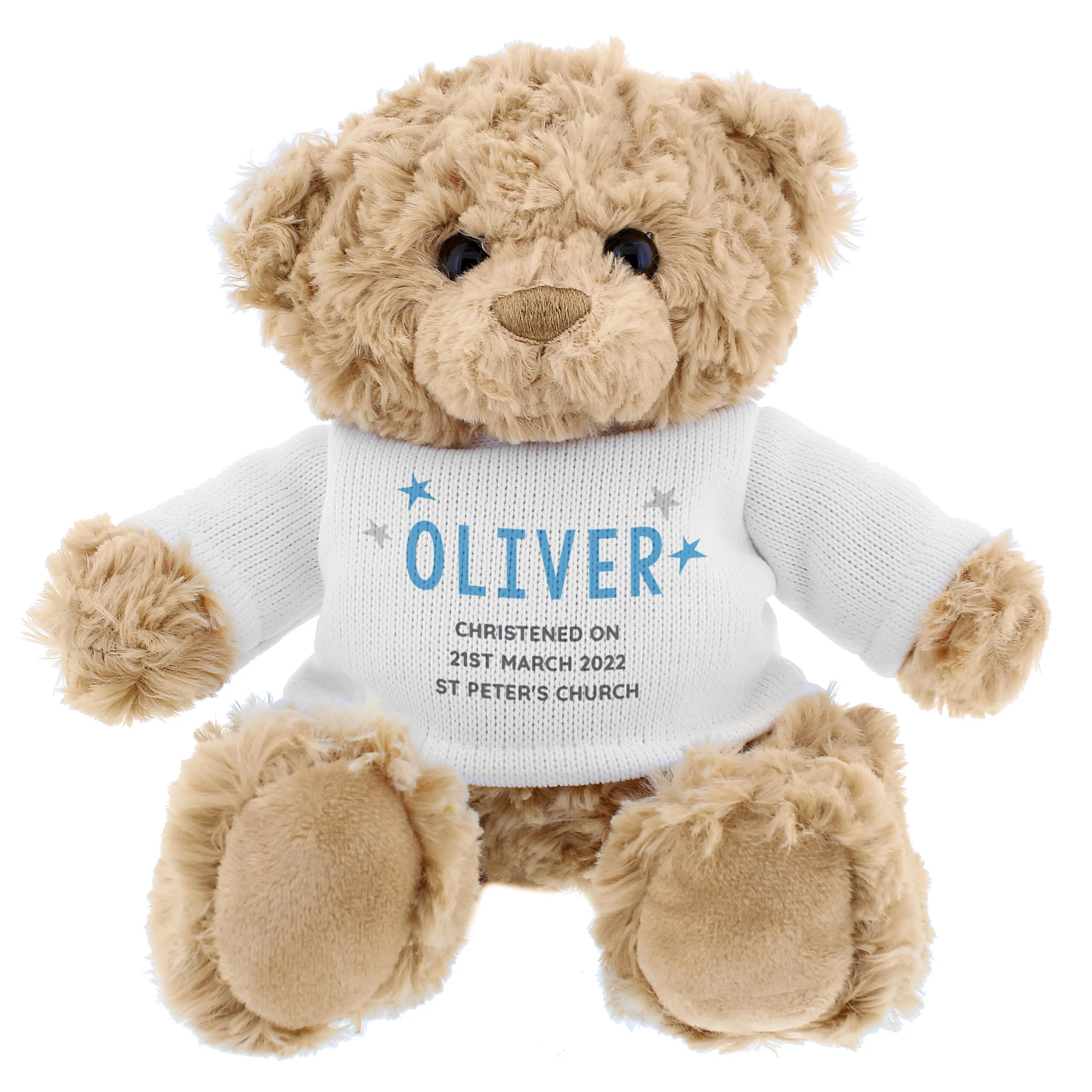 Personalised Blue Name & Message Plush Teddy Bear - Image 5