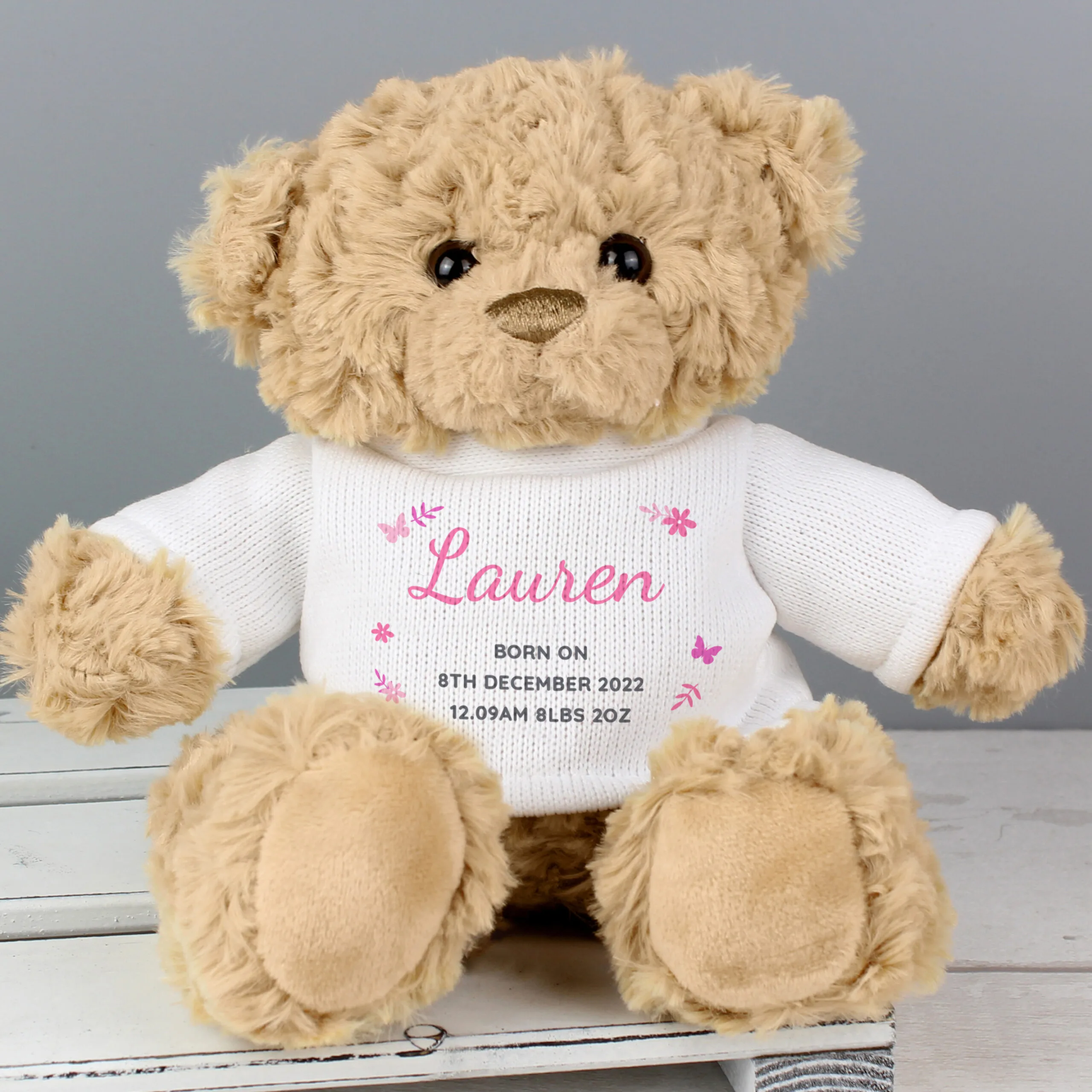 Personalised Pink Name & Message Plush Teddy Bear - Image 2