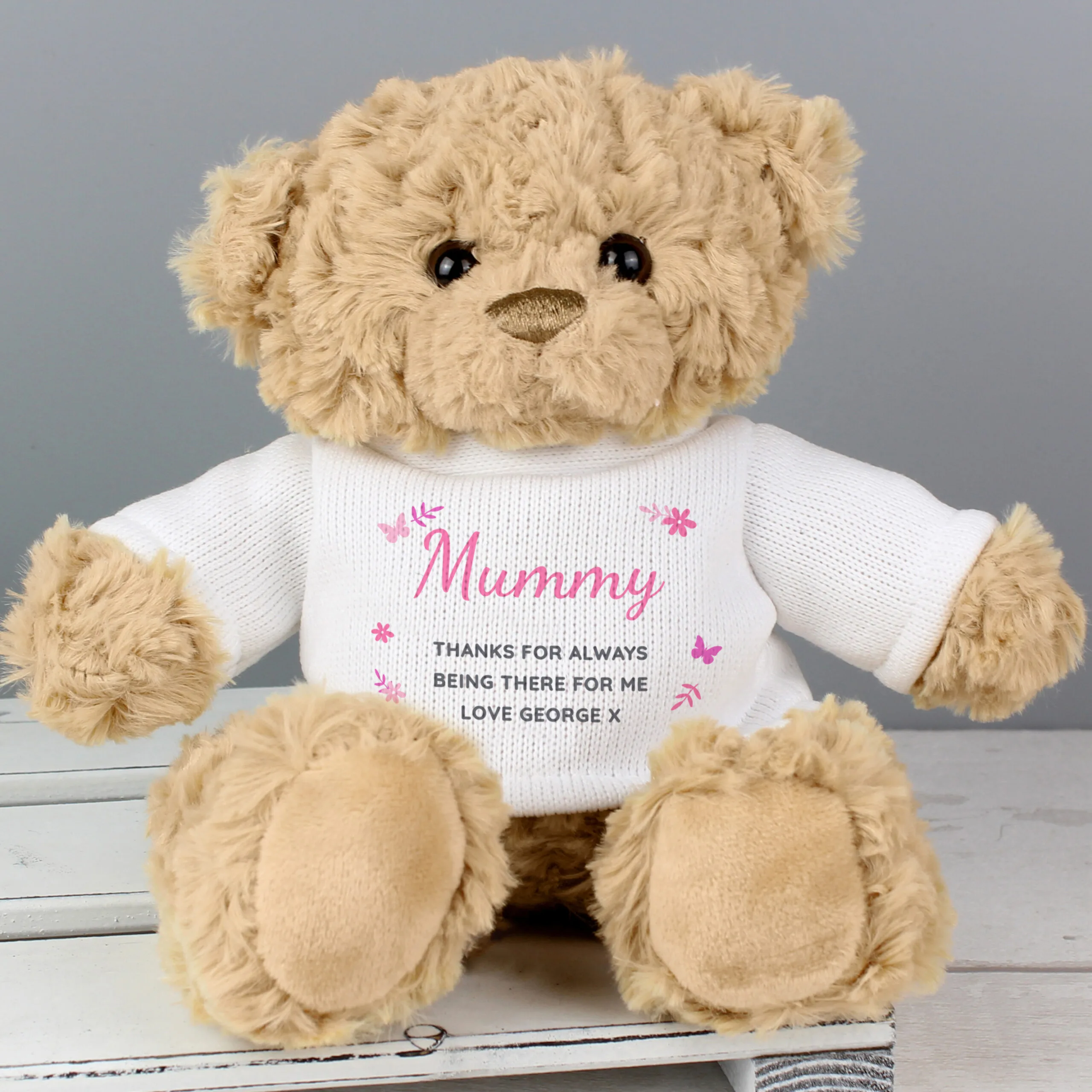 Personalised Pink Name & Message Plush Teddy Bear - Image 3
