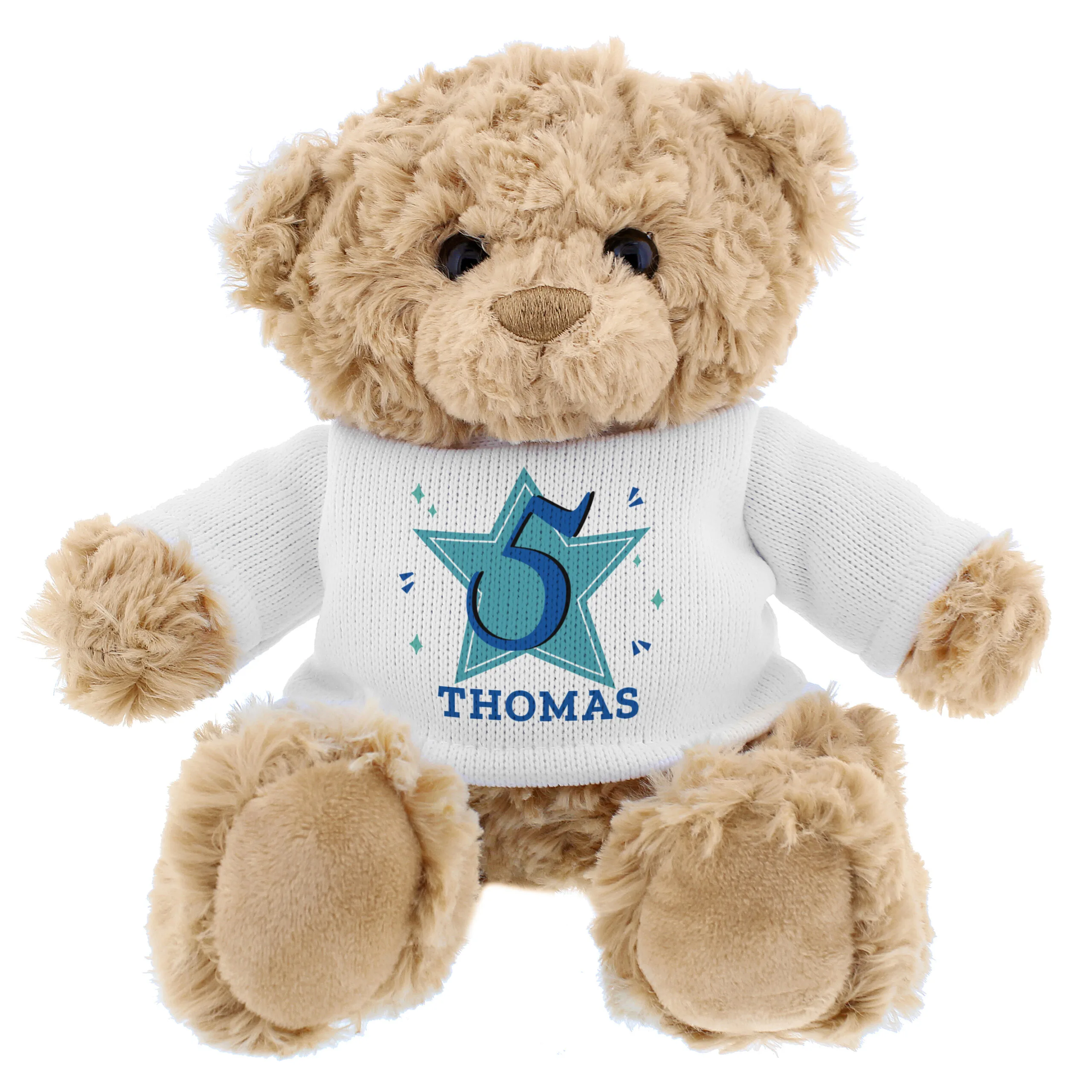 Personalised Blue Star Big Age Birthday Plush Teddy Bear - Image 5