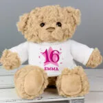 Personalised Pink Star Big Age Birthday Plush Teddy Bear - Image 4