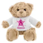 Personalised Pink Star Big Age Birthday Plush Teddy Bear - Image 5