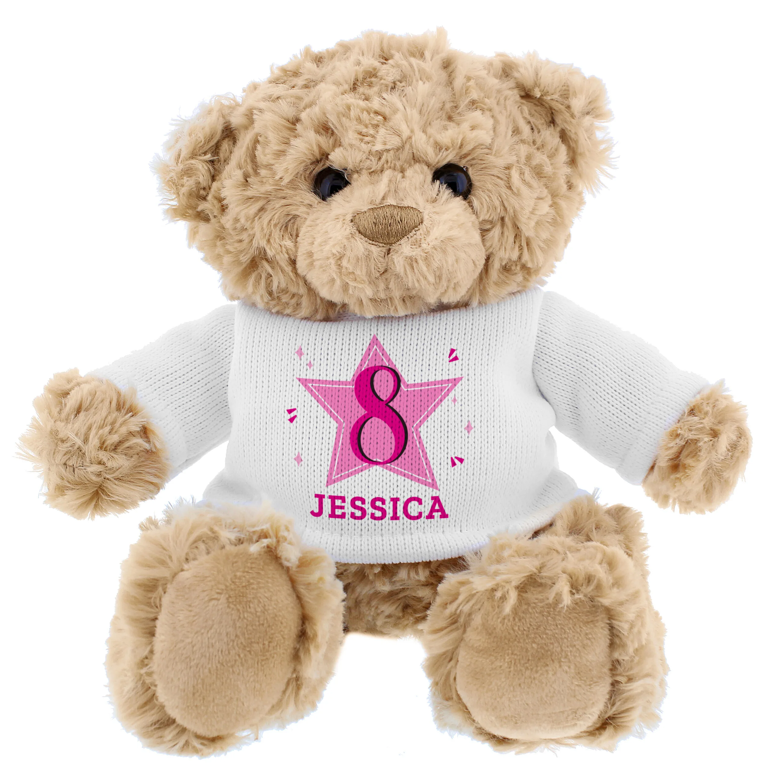 Personalised Pink Star Big Age Birthday Plush Teddy Bear - Image 5