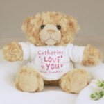 Personalised 'I Love You' Hearts Design Plush Teddy Bear
