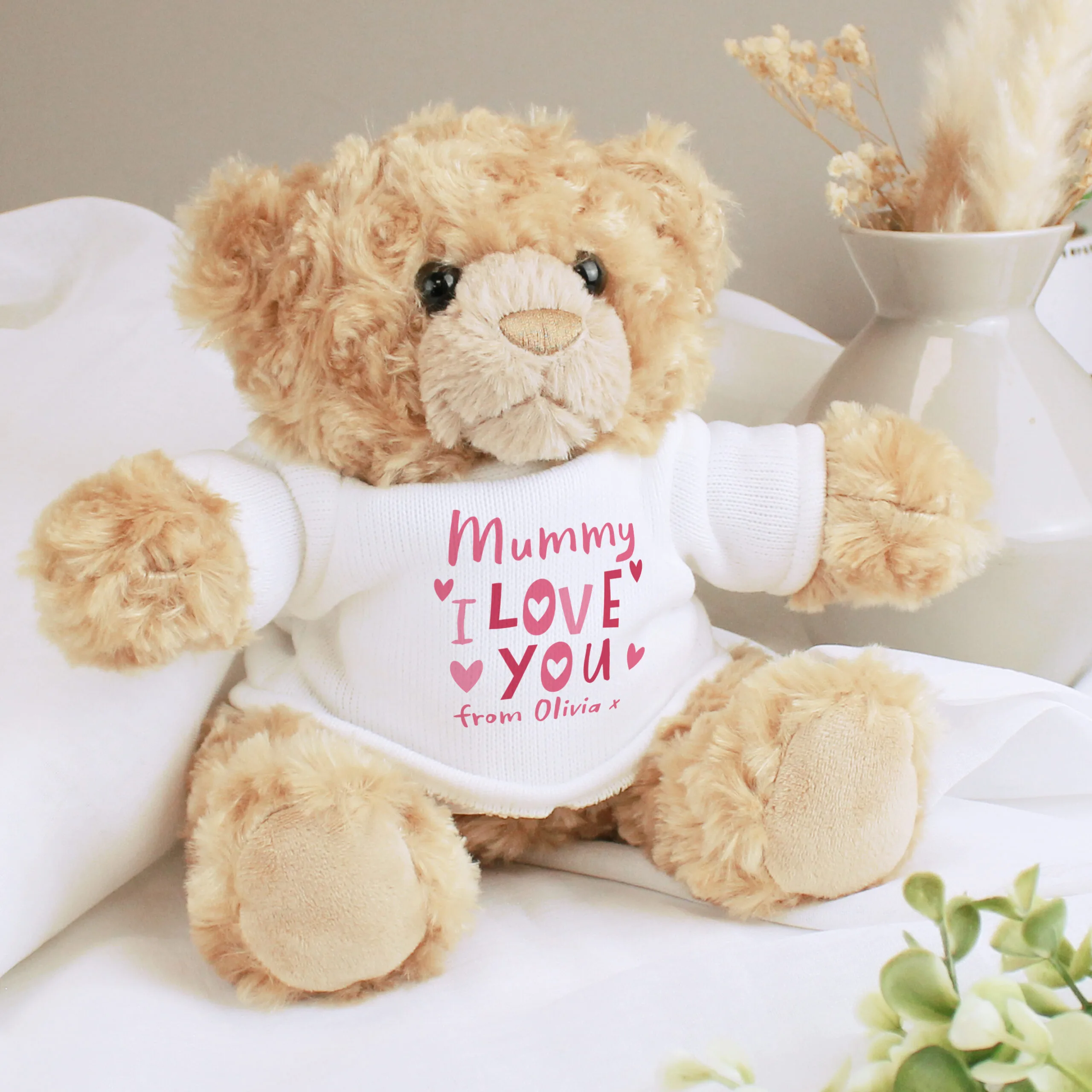 Personalised 'I Love You' Hearts Design Plush Teddy Bear - Image 5