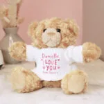 Personalised 'I Love You' Hearts Design Plush Teddy Bear - Image 6