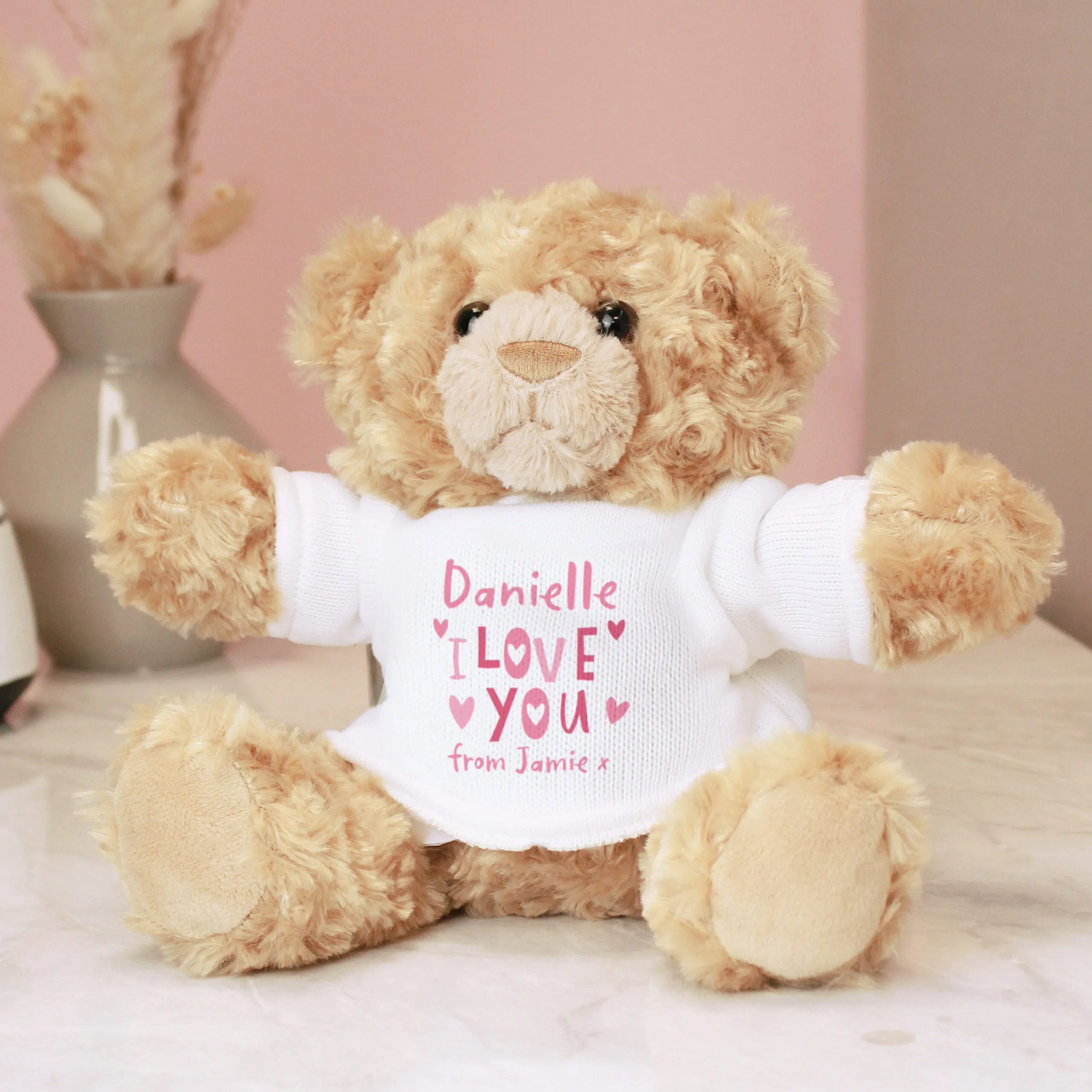 Personalised 'I Love You' Hearts Design Plush Teddy Bear - Image 6
