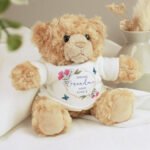 Personalised Any Message Geometric Floral Design Plush Teddy Bear