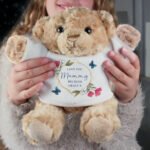 Personalised Any Message Geometric Floral Design Plush Teddy Bear - Image 2