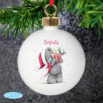 Personalised Me to You Christmas Present Ceramic Bauble