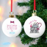 Personalised Me to You Couples Ceramic Christmas Bauble