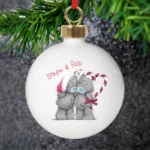 Personalised Me to You Couples Ceramic Christmas Bauble