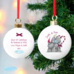 Personalised Me to You Couples Ceramic Christmas Bauble - Image 2