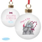 Personalised Me to You Couples Ceramic Christmas Bauble - Image 3
