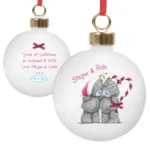 Personalised Me to You Couples Ceramic Christmas Bauble - Image 3