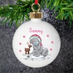 Personalised Me to You Reindeer Design Ceramic Christmas Bauble