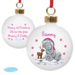 Personalised Me to You Reindeer Design Ceramic Christmas Bauble - Image 2