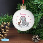 Personalised Me to You Reindeer Design Ceramic Christmas Bauble - Image 2
