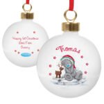 Personalised Me to You Reindeer Design Ceramic Christmas Bauble - Image 4