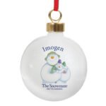 Personalised The Snowman and the Snowdog Christmas Ceramic Bauble - Image 4