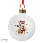 Personalised Boofle Christmas Reindeer Design Ceramic Bauble - Image 5